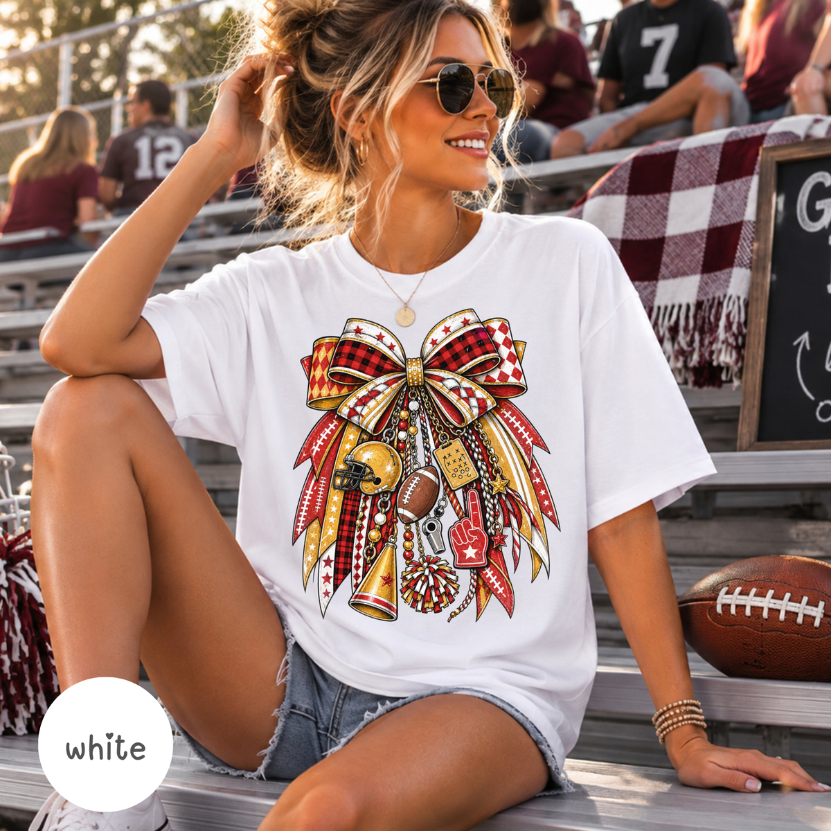Game Day Shirt, Comfort Colors Football T-Shirt, Fall Football Tee, Team Spirit Apparel, Football Mom Shirt, Red & Yellow