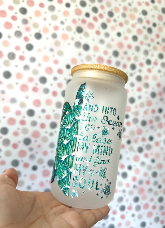 Find My Soul Motivational Frosted Glass Can Tumbler