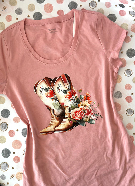 Floral Boots Graphic Tee