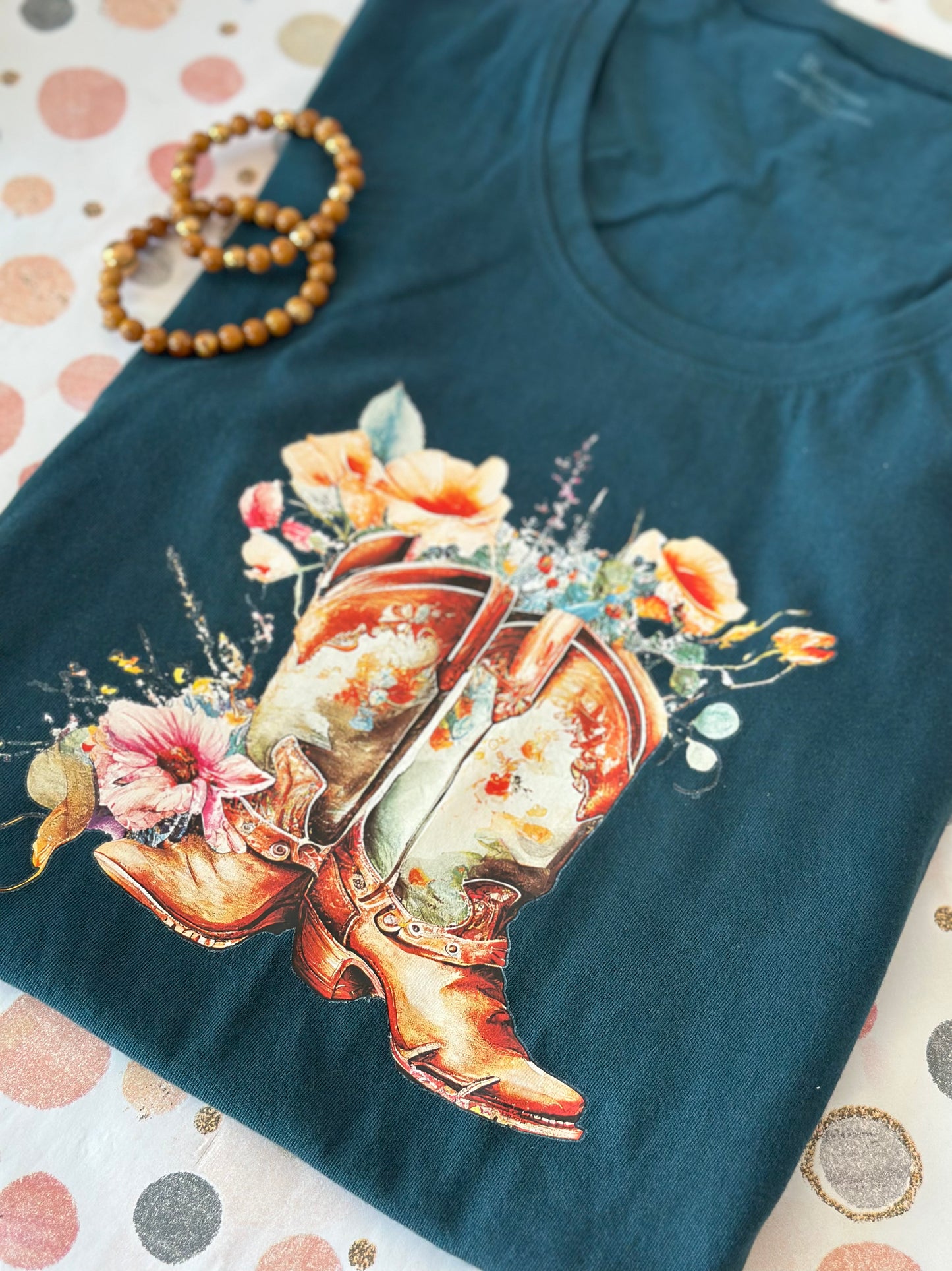 Floral Boots Graphic Tee