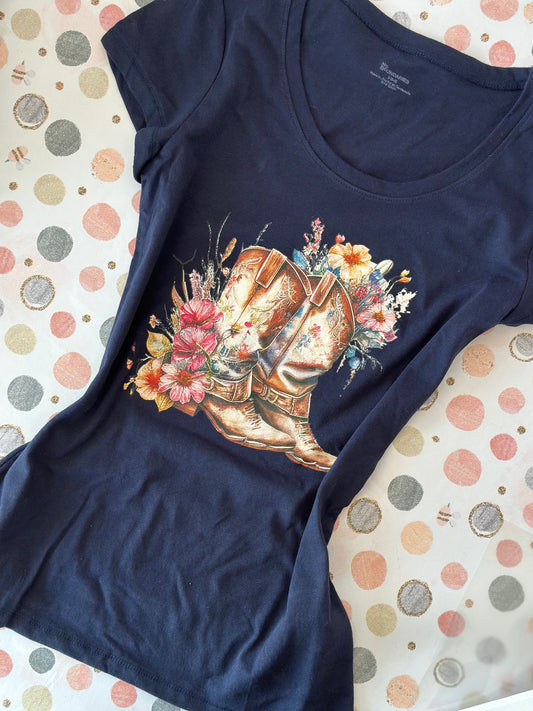 Floral Boots Graphic Tee