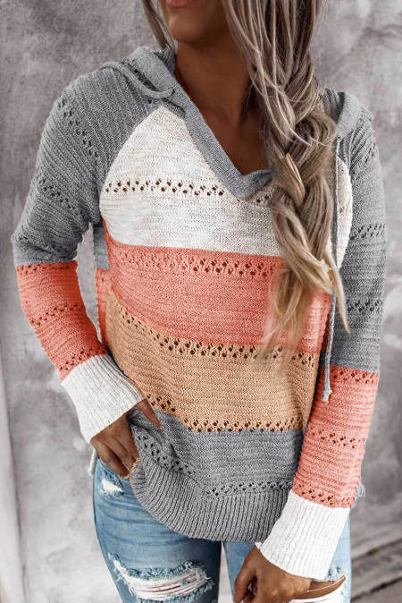 Patchwork Hooded Sweater