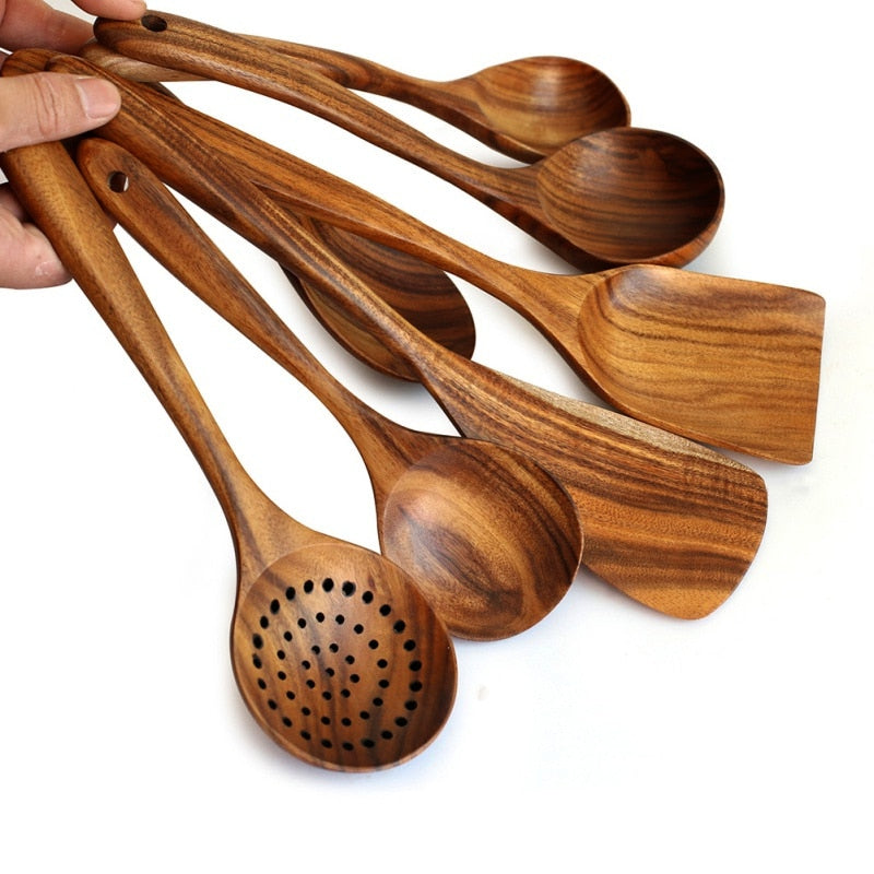Teak Natural Wood Kitchen Utensils