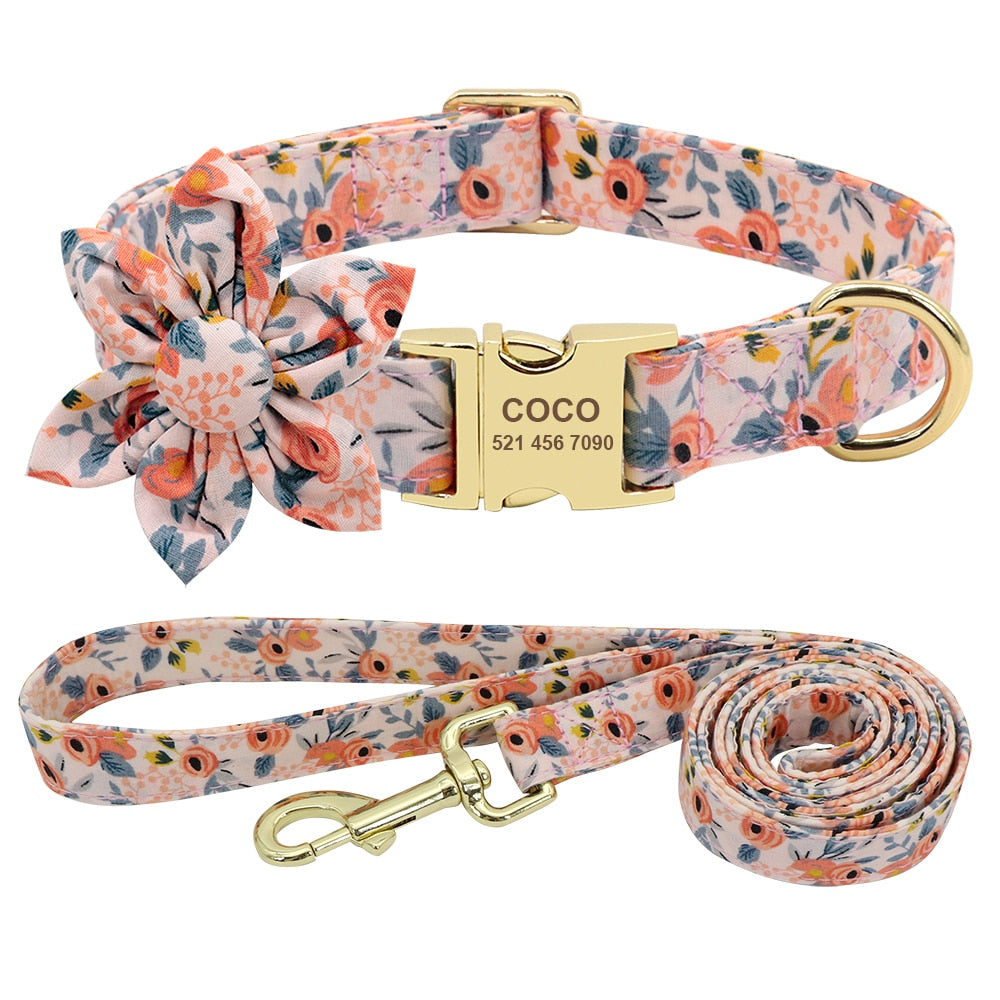 Personalized Dog/Cat Collar With Optional Matching Leash