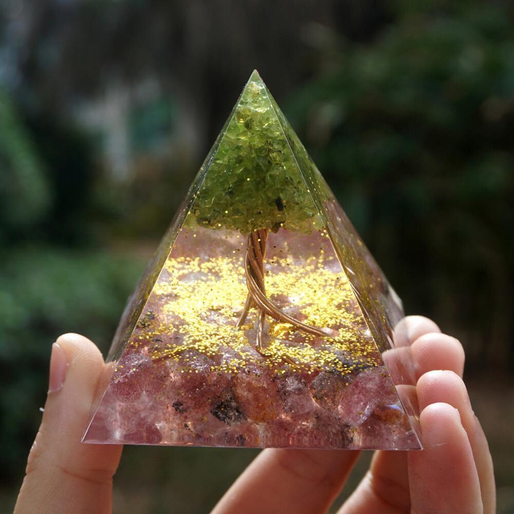 Energy Pyramid Orgonite Reiki Natural Crystal Healing Ball