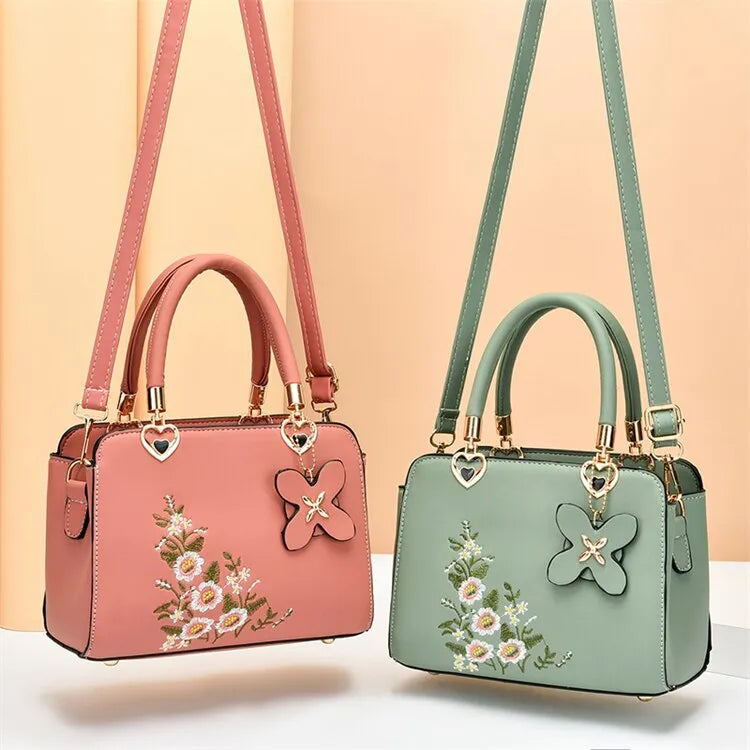 Embroidered Flowers Handbag
