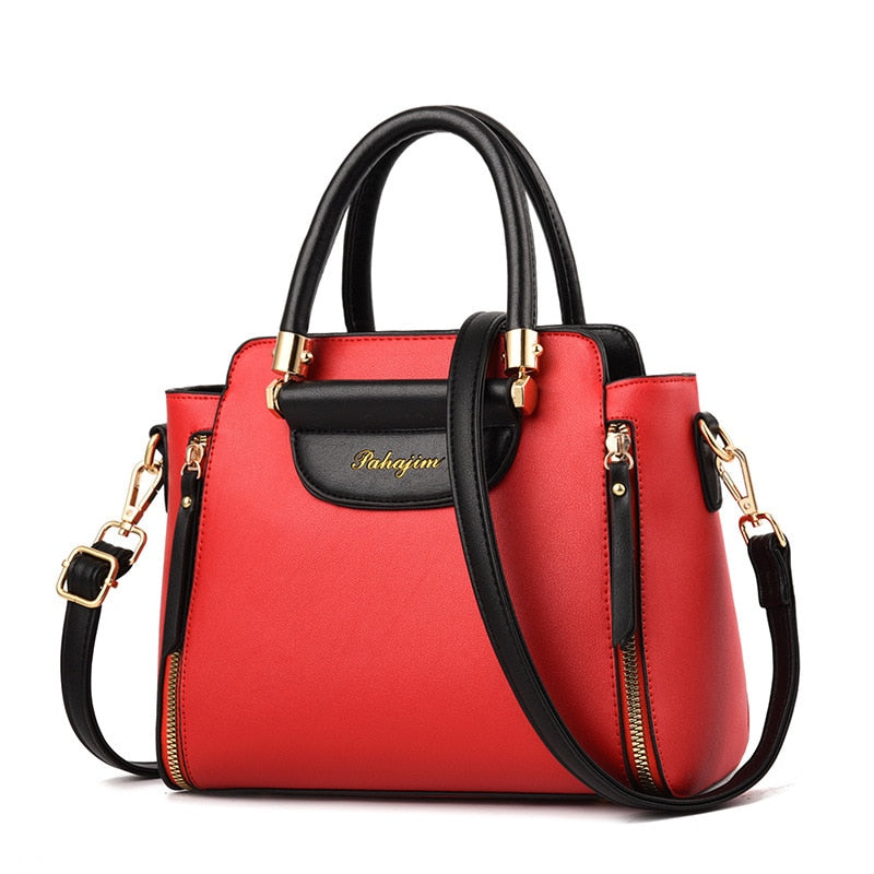 Classy Two-tone Handbag With Removable Shoulder Strap
