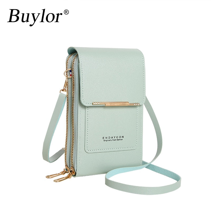 Touch Screen Cell Phone & Wallet Soft Leather Crossbody Bag