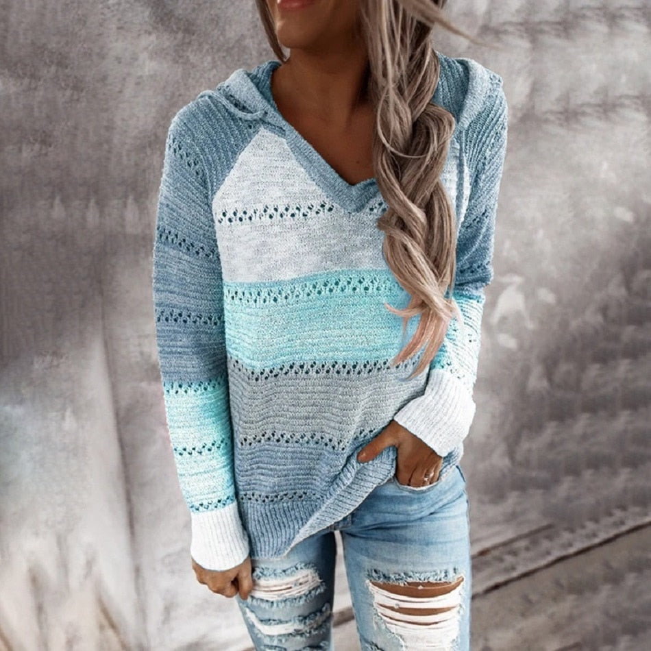 Patchwork Hooded Sweater