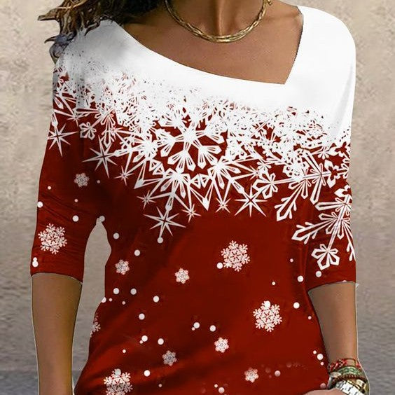 Stunning Winter Shirt With Flattering A-symetrical Neckline
