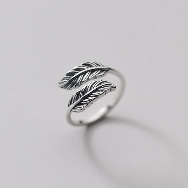 Vintage Thai Silver Feather Ring