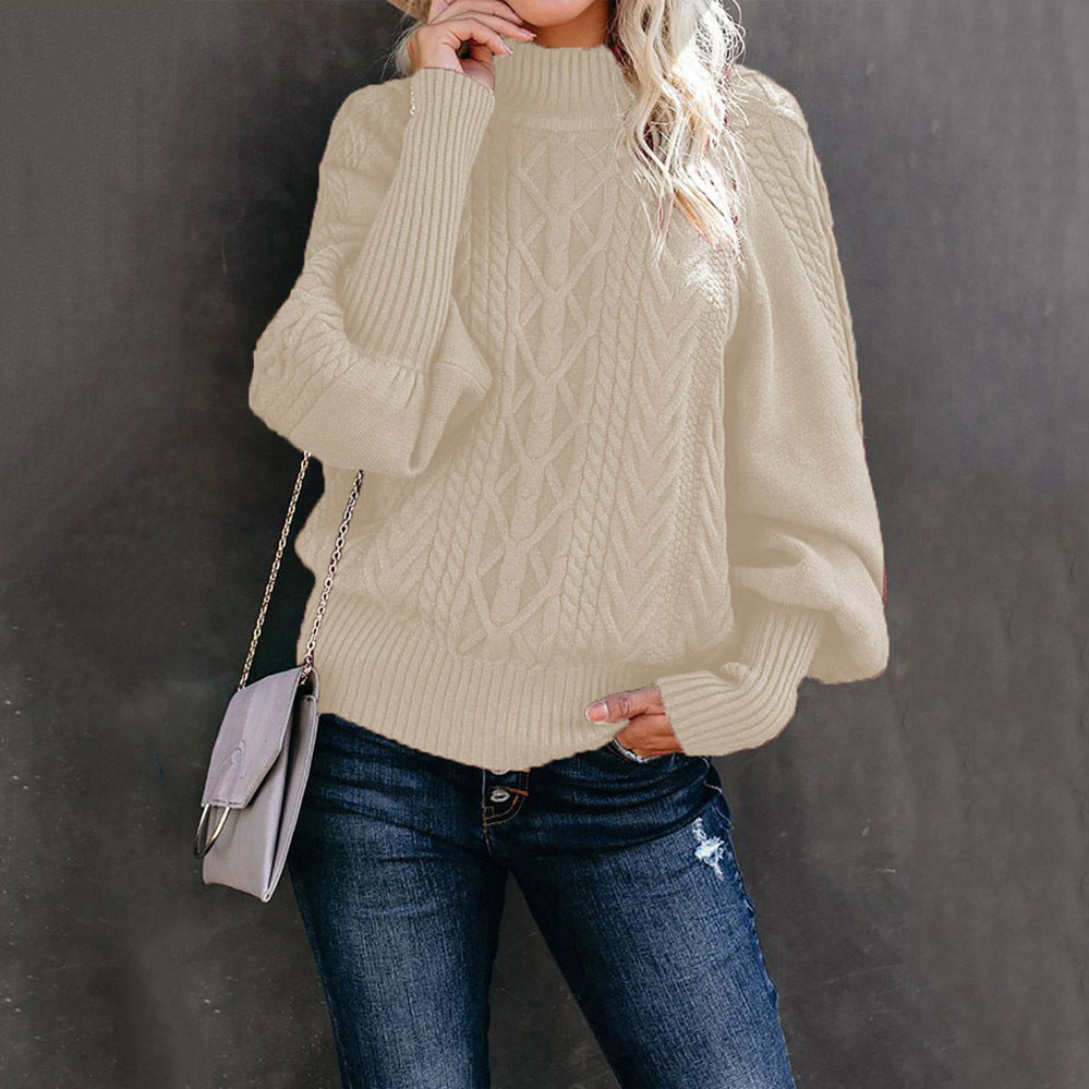 Knitted Mock Turtle Neck Sweater