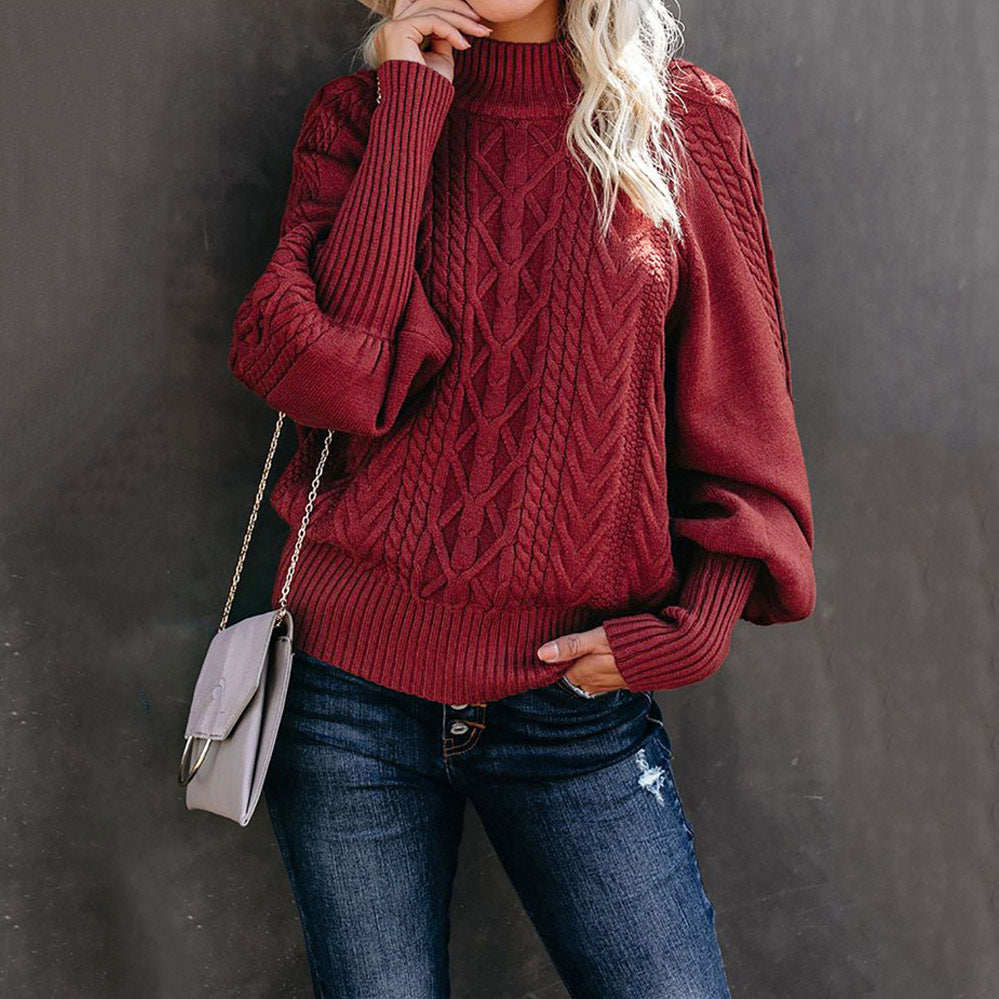 Knitted Mock Turtle Neck Sweater