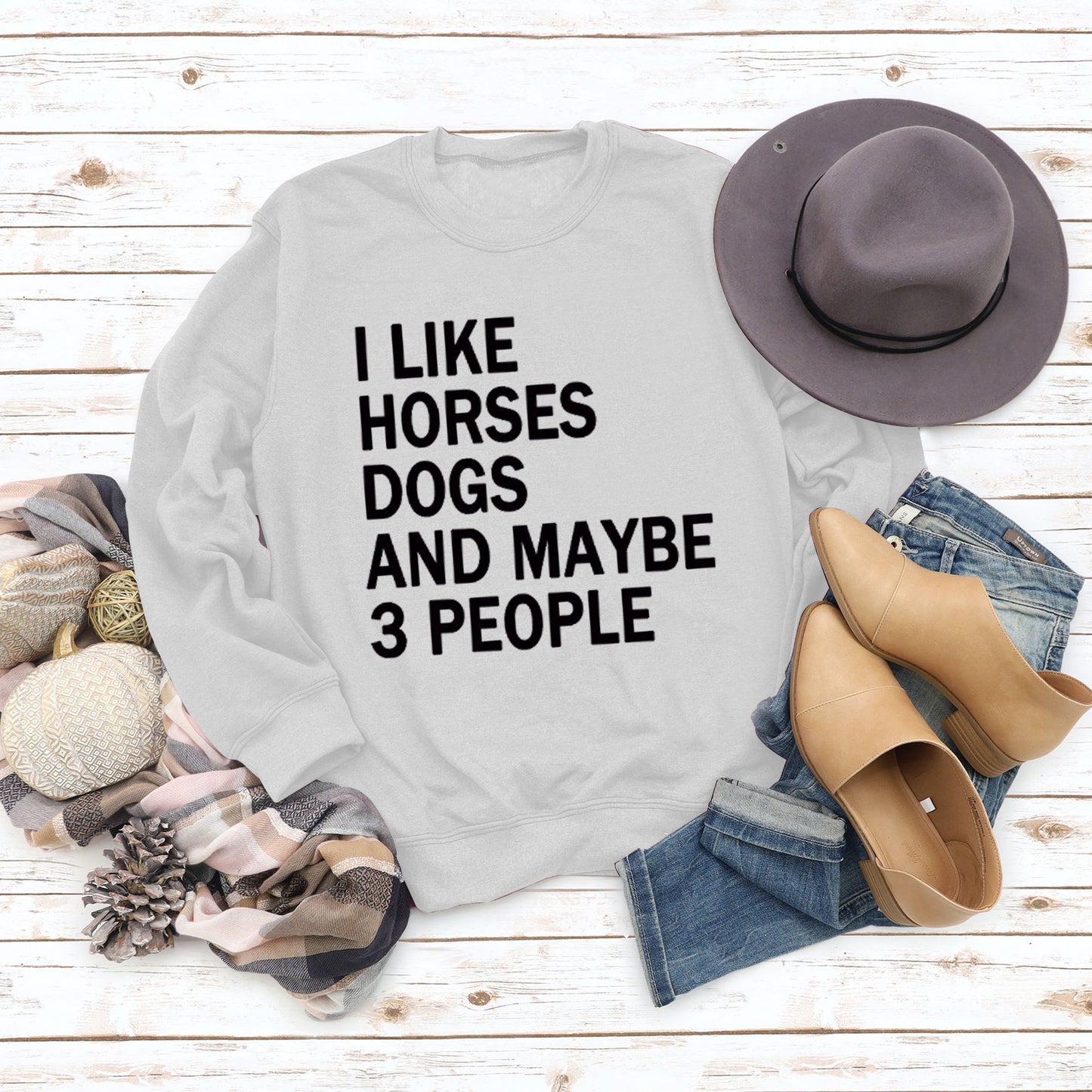 I Like Horses Dogs and Maybe 3 People Sweatshirt
