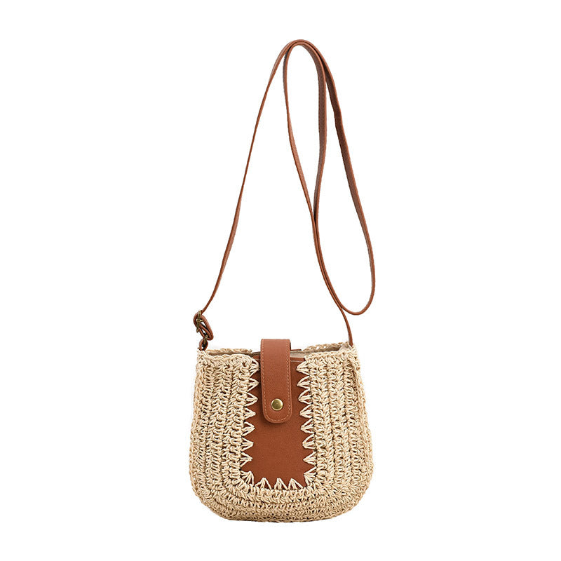 Detailed Weaving French-style Crossbody Bag