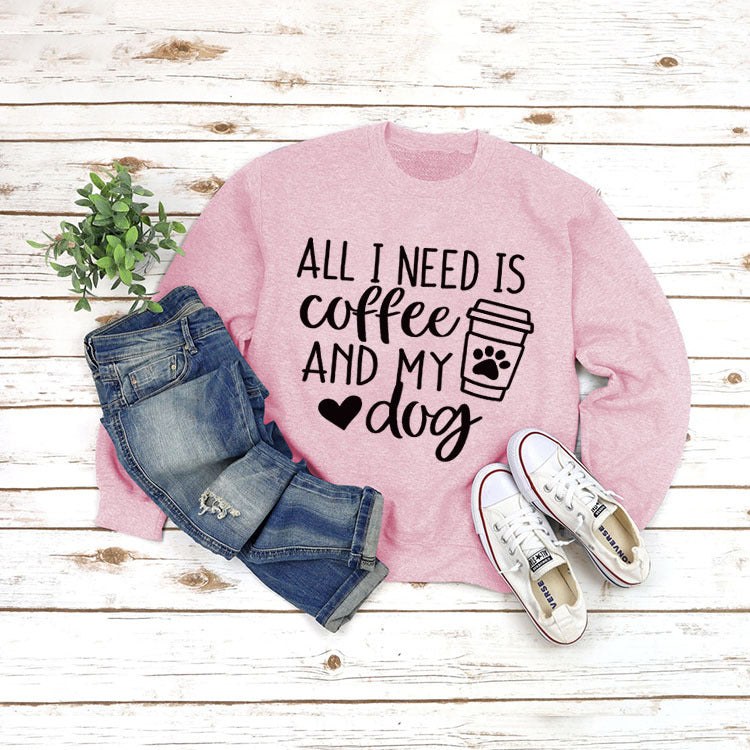 Round Neck Pullover Long Sleeve ALL I NEED Print