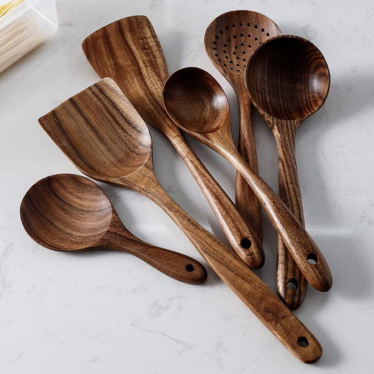 Teak Natural Wood Kitchen Utensils