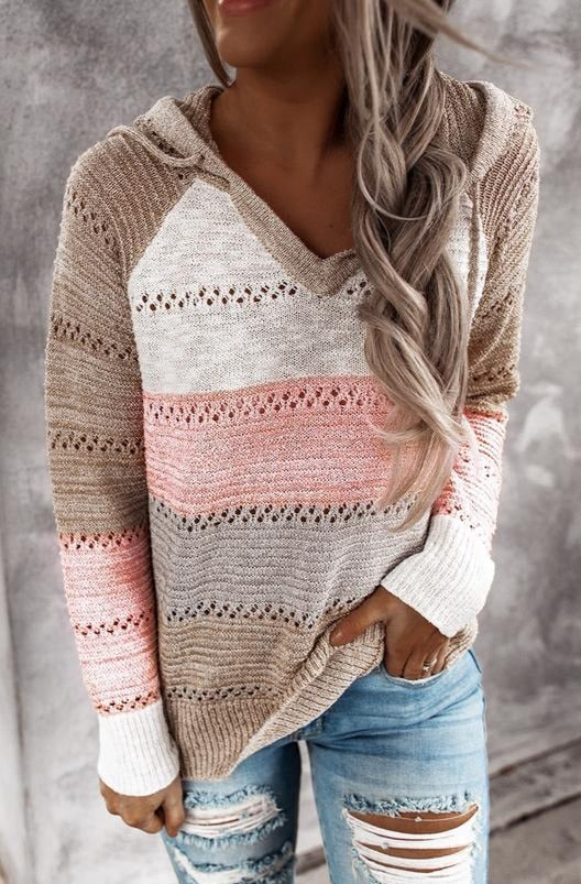 Patchwork Hooded Sweater