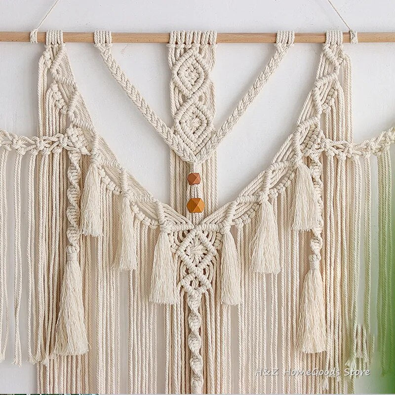 Macrame Wall Hanging Tapestry With Tassels Hand Woven Nordic Style