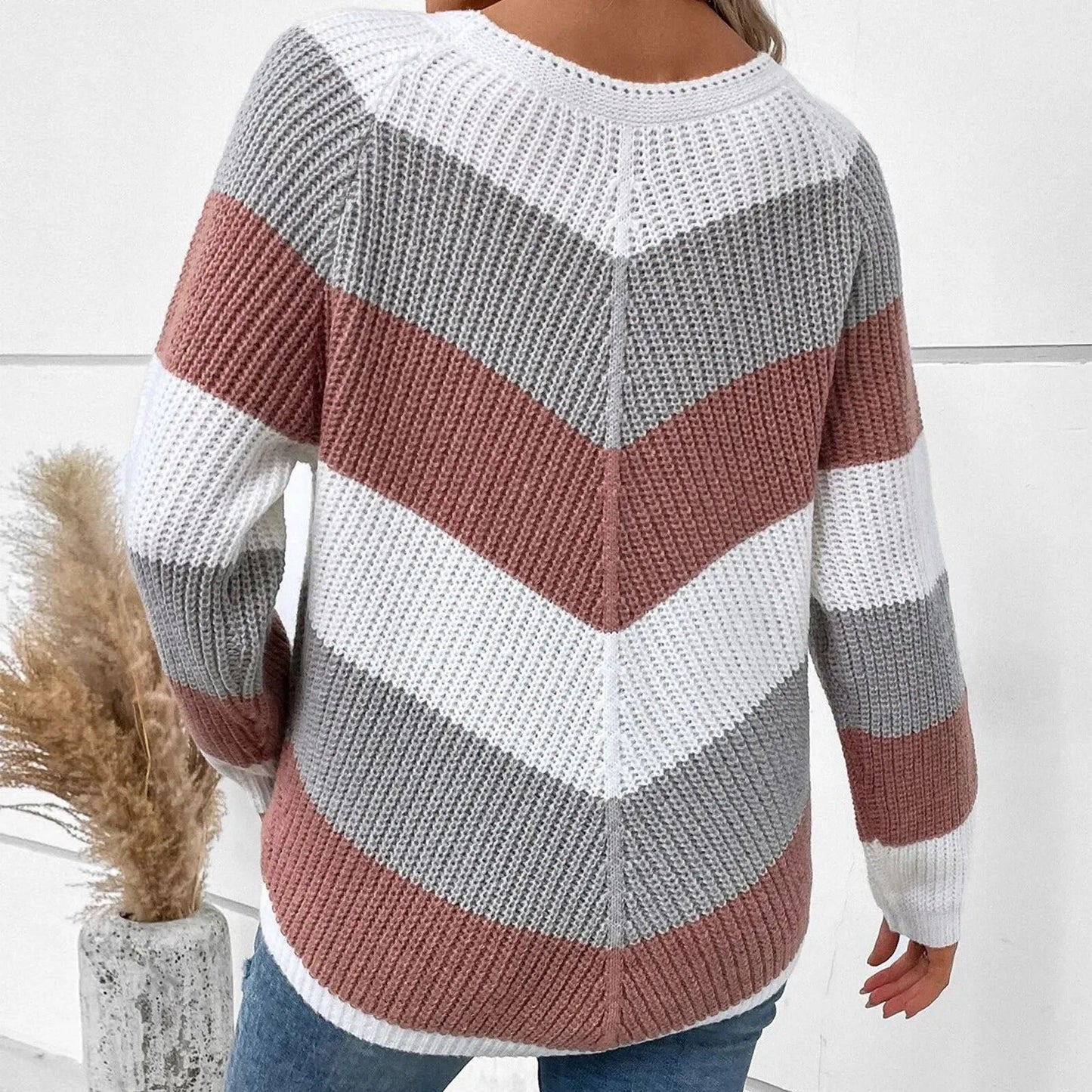 Crochet Big-Striped Sweater